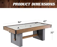 KD Urban 7-Foot Air Hockey Table – Brown Wood-Look Cabinet & Grey Panel Base