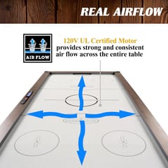 KD Urban 7-Foot Air Hockey Table – Brown Wood-Look Cabinet & Grey Panel Base