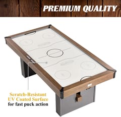 KD Urban 7-Foot Air Hockey Table – Brown Wood-Look Cabinet & Grey Panel Base