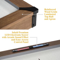 KD Urban 7-Foot Air Hockey Table – Brown Wood-Look Cabinet & Grey Panel Base