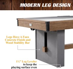 KD Urban 7-Foot Air Hockey Table – Brown Wood-Look Cabinet & Grey Panel Base