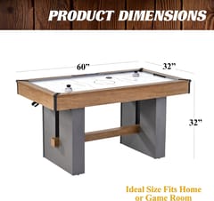 KD Urban 5-Foot Air Hockey Table – Wood-Grain Finish & Cement Grey Base