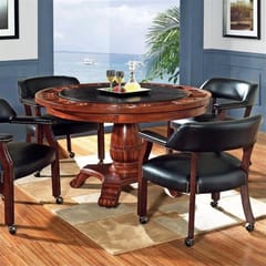 KD Tournament 51-Inch Round Poker Game Table with Removable Top & Pedestal Base – Rich Cherry & Black