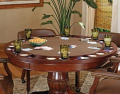 KD Tournament 51-Inch Round Poker Game Table with Removable Top & Pedestal Base – Rich Cherry & Black