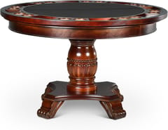 KD Tournament 51-Inch Round Poker Game Table with Removable Top & Pedestal Base – Rich Cherry & Black