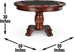 KD Tournament 51-Inch Round Poker Game Table with Removable Top & Pedestal Base – Rich Cherry & Black