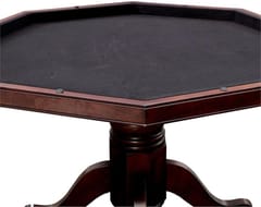 KD Deaton Traditional Wooden Octagonal Poker Game Table with Cup Holders & Chip Trays – Cherry Finish