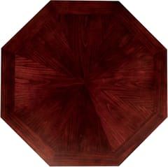 KD Deaton Traditional Wooden Octagonal Poker Game Table with Cup Holders & Chip Trays – Cherry Finish