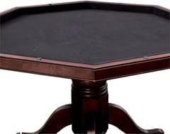 KD Deaton Traditional Wooden Octagonal Poker Game Table with Cup Holders & Chip Trays – Cherry Finish