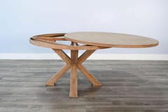 KD Chic 53-Inch Poker & Dining Table with Cup Holders, Chip Trays & Crossed Base – Oak Finish