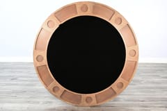 KD Chic 53-Inch Poker & Dining Table with Cup Holders, Chip Trays & Crossed Base – Oak Finish