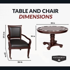 KD Bridgeport 48-Inch 2-in-1 Poker & Dining Table and Chairs Set – Walnut Finish
