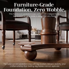 KD Bridgeport 48-Inch 2-in-1 Poker & Dining Table and Chairs Set – Walnut Finish