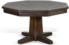 KD Octagonal Wooden Poker & Dining Table with Reversible Top, Cup Holders & Chip Trays – Tobacco Leaf Finish