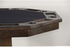 KD Octagonal Wooden Poker & Dining Table with Reversible Top, Cup Holders & Chip Trays – Tobacco Leaf Finish