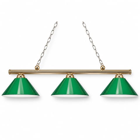 KD Triple-Shade Hanging Billiard Lamp – Green