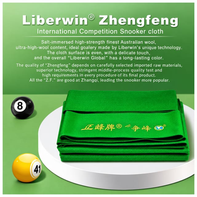 KD Liberwin Daofeng Snooker Table Cloth Set – 12 × 6 Feet, Green