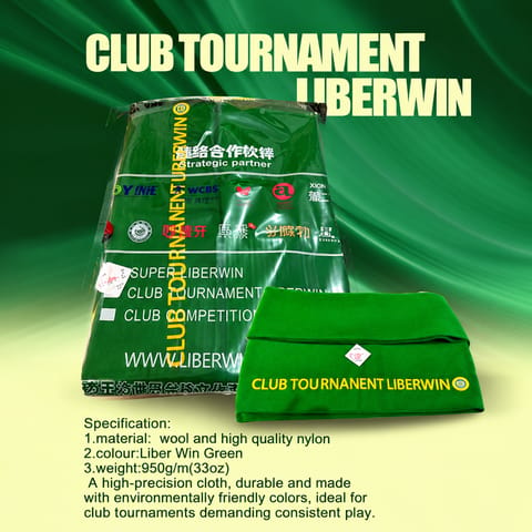 KD Club Tournament Liberwin Snooker Table Cloth – 12 × 6 Feet, Green
