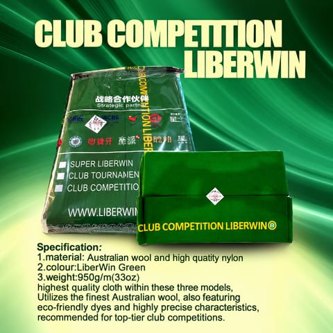 KD Club Competition Liberwin Snooker Table Cloth – 12 × 6 Feet, Green