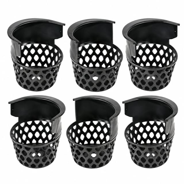 KD Pool Table Net Basket Pocket Set – 6 Pieces, Black