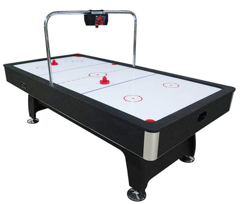 KD Electronic Air Hockey Table with Overhead Automatic Scoreboard – Black MDF Cabinet