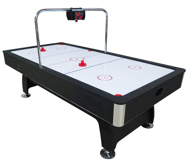 KD Electronic Air Hockey Table with Overhead Automatic Scoreboard – Black MDF Cabinet