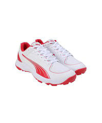 PUMA 24 FH Rubber Cricket Shoes – Unisex Adult, White-Red