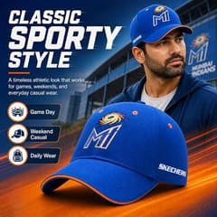 Mumbai Indians Merch Cap 2026 – Blue with MI Logo and Skechers Branding
