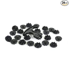 KNK Cricket Shoe Rubber Spikes – 24-Piece Screw-In Replacement Stud Set, Black