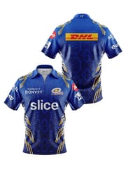playR x Mumbai Indians Match Jersey 2022 – Men’s Regular Fit Blue Cricket T-Shirt