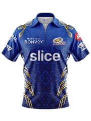 playR x Mumbai Indians Match Jersey 2022 – Men’s Regular Fit Blue Cricket T-Shirt