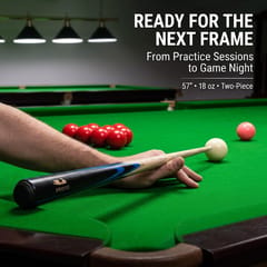 KNK 57-Inch Snooker Cue Stick – 2-Piece Ash Shaft, 9.5 mm Tip, 18 oz, Brass Joint