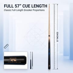 KNK 57-Inch Snooker Cue Stick – 2-Piece Ash Shaft, 9.5 mm Tip, 18 oz, Brass Joint