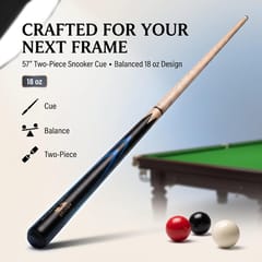 KNK 57-Inch Snooker Cue Stick – 2-Piece Ash Shaft, 9.5 mm Tip, 18 oz, Brass Joint