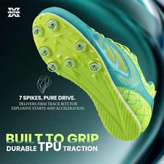 Vector X Athletic Track Running Shoes with Removable Spikes – Seagreen