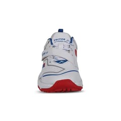 Vector X Striker Pro Men’s Cricket Shoes – PU Upper, EVA Sockliner and Midfoot Support Strap, White/Blue/Red