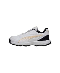 PUMA Men’s Nu Cricket Shoes – Lightweight Rubber Sports Shoes, White Vibrant Blue Lime