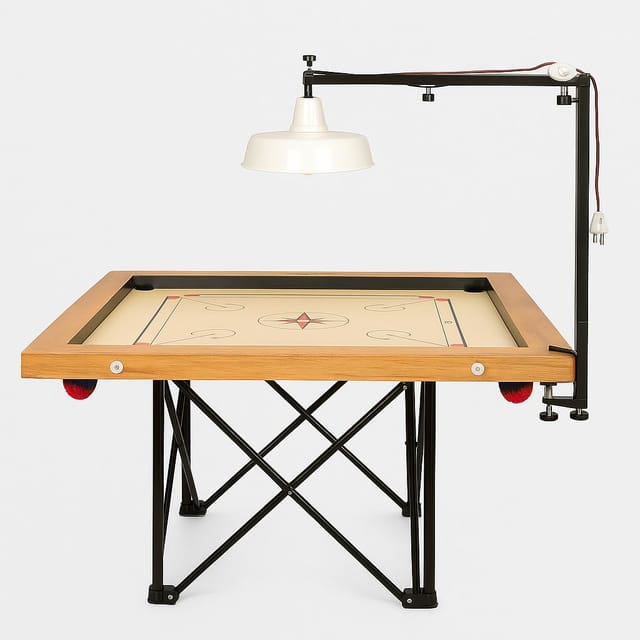 KNK Foldable Adjustable Carrom Lamp Stand – Bulb Not Included