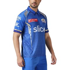 playR x Mumbai Indians 2024 Men’s Half Sleeve Regular Fit Jersey – Blue