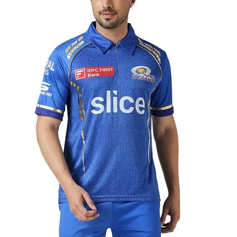 playR x Mumbai Indians 2024 Men’s Half Sleeve Regular Fit Jersey – Blue