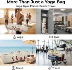 KNK Cotton Canvas Yoga Mat Bag with Adjustable Shoulder Strap