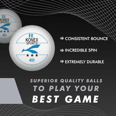 KNK 40+ 3-Star ABS Plastic Table Tennis Balls – Pack of 60, White