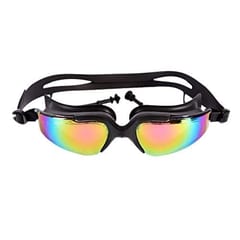 KNK Anti-Fog Swimming Goggles with UV Protection, Wide-Angle View & Built-In Ear Plugs