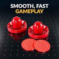 KNK Air Hockey Striker & Puck Set – 2 Strikers and 4 Pucks, Red