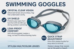 KNK Silicone Swimming Goggles for Men & Women – Anti-Fog, UV Protection & Wide-View Lenses