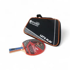 KNK CLS 610 Table Tennis Racket with Carry Case – Wooden Blade & Concave Handle
