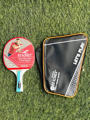 KNK CLS 610 Table Tennis Racket with Carry Case – Wooden Blade & Concave Handle