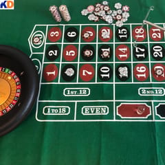 KNK 2-ಇನ್-1 ರೂಲೆಟ್ ಮತ್ತು ಟೆಕ್ಸಾಸ್ ಹೋಲ್ಡೆಮ್ ಗೇಮಿಂಗ್ ಮ್ಯಾಟ್ - ಹಸಿರು, ನೀರು-ನಿರೋಧಕ