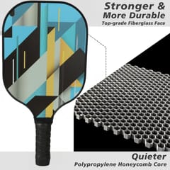 KNK Carbon Fiber Pickleball Paddle Set with Balls & Carry Cover – Grey-Blue