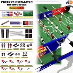 KNK Foosball Table – Freestanding Table Soccer Game for Home & Family Fun
